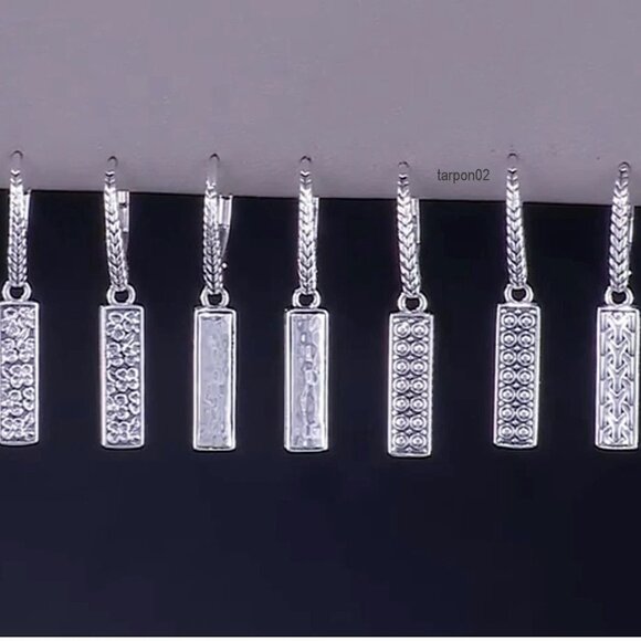 John Hardy JAI Kalahari Textured Leverback Sterling Silver Earrings 1-3/8" NIB - Picture 11 of 14